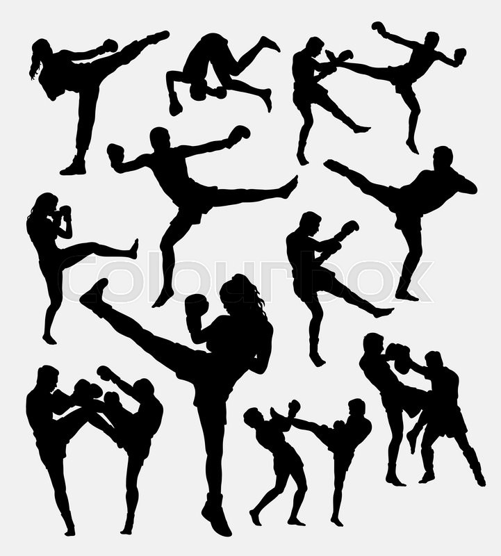 Muay Thai Boxing Male And Female Kick Stock Vector Colourbox 721x800 Muay Thai Boxing Male And Female Kick Stock Vector Colourbox