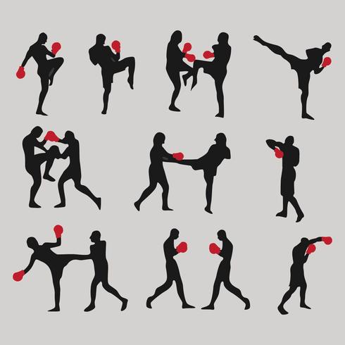 Muay Thai Silhouette Icon Vectors 490x490 Muay Thai Silhouette Icon Vectors