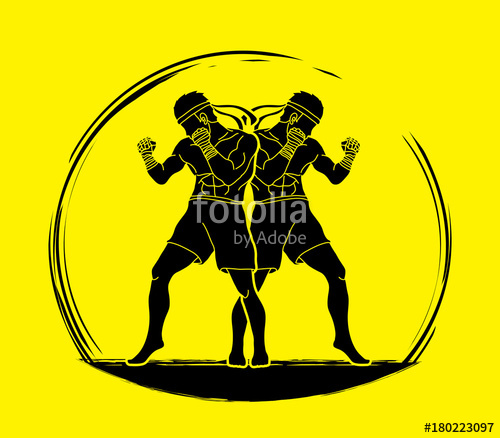Muay Th Thai Boxing Standing Ready To Fight Action Graphic 500x438 Muay Th Thai Boxing Standing Ready To Fight Action Graphic