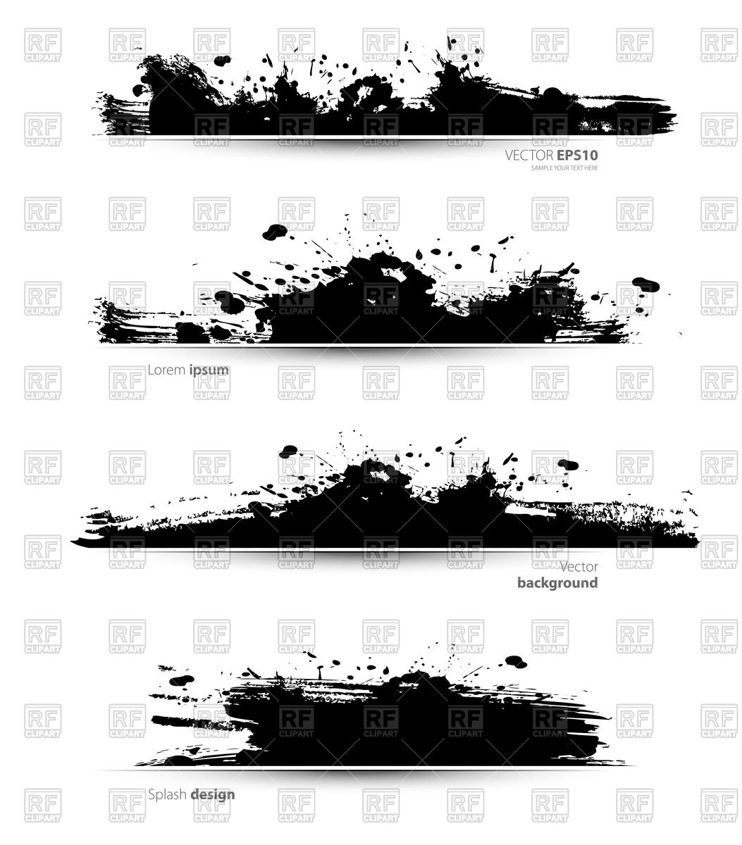1053x1200 Stripes Of Black Paint Blots And Splashes Vector Image