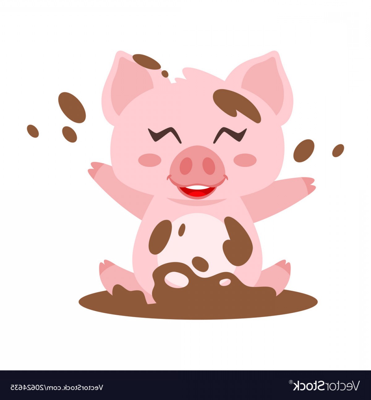 1200x1296 Pig Bathing In Mud Vector Handandbeak