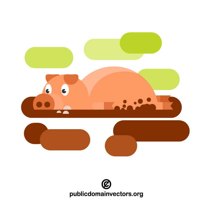 660x660 Pig In The Mud Vector Clip Art