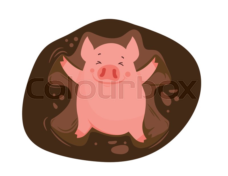800x617 Funny And Cute Cartoon Pig Making A Stock Vector Colourbox