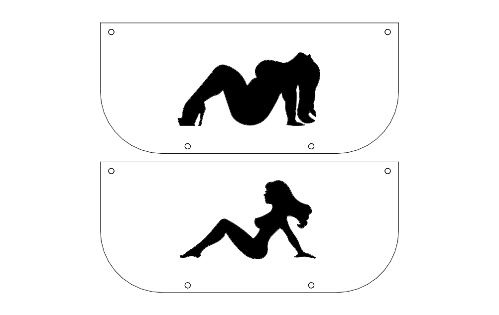 1002x633 Trucker Mud Flap Ladies Graphic Design Vector