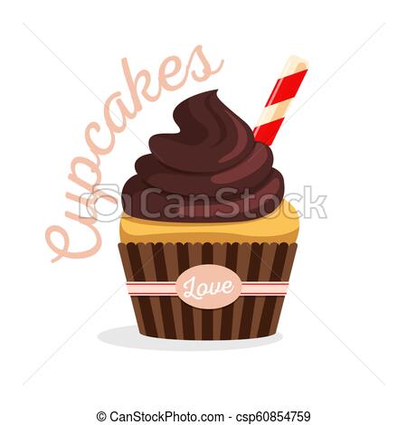 450x470 Cupcake Or Muffin Vector Illustration For Bakery Menu Or Candy