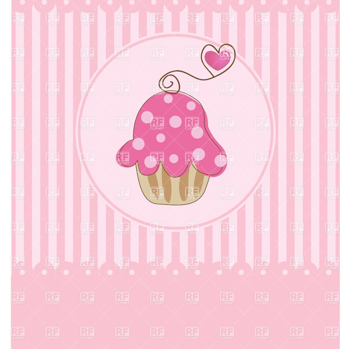 1200x1200 Birthday Or Valentine Day Invitation With Pink Muffin Vector Image