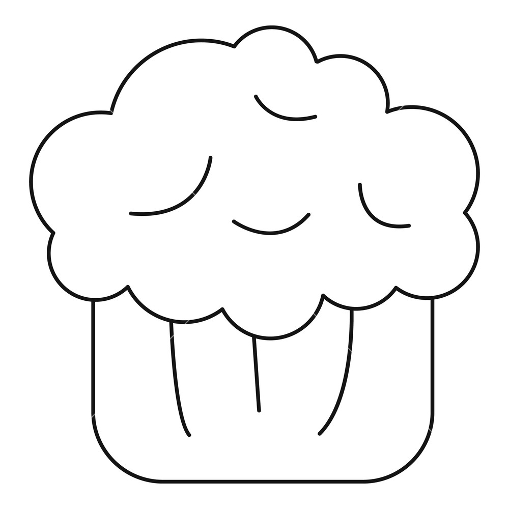 1000x1000 Cake Muffn Outline Illustration Of Cake Muffin Vector Icon