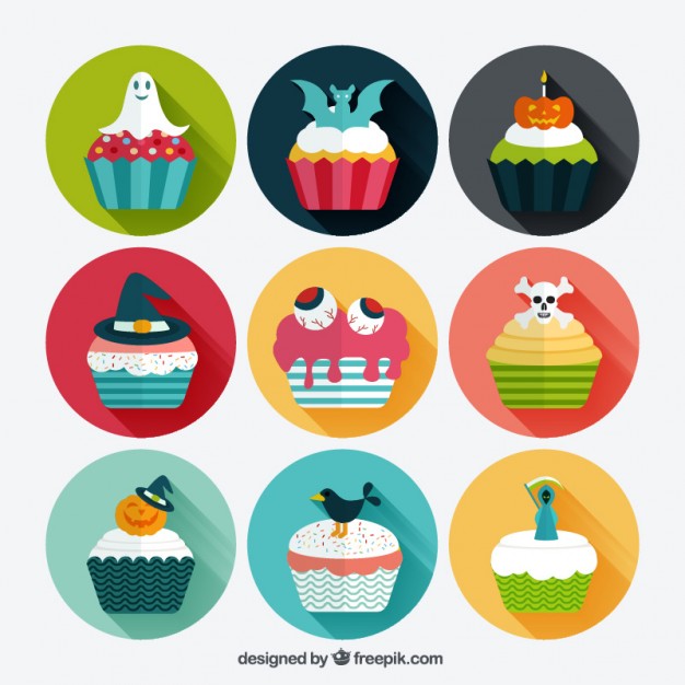 626x626 Halloween Scary Muffins Vector Free Download