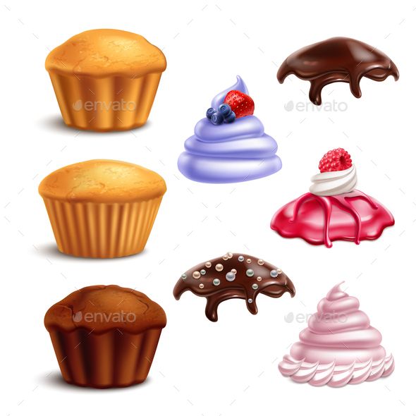590x590 Muffin Essential Elements Set Designs Biscuit Cupcakes