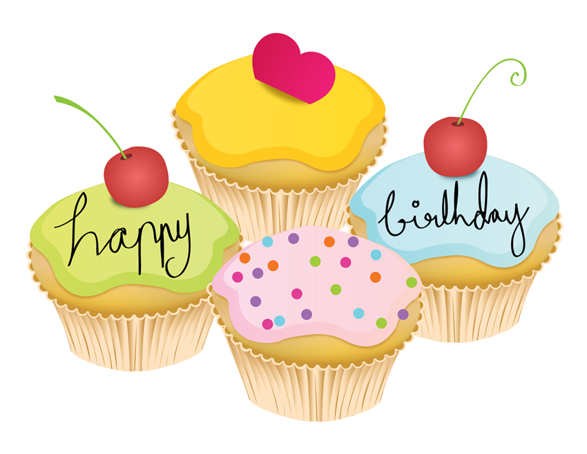 850x657 Birthday Muffins Vector Cake Illustrations
