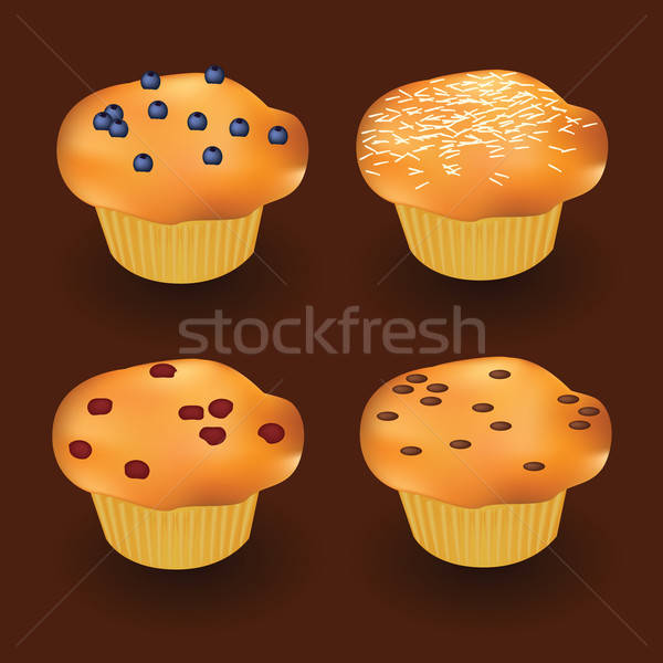 600x600 Four Muffins Vector Illustration Marie Nimrichterova