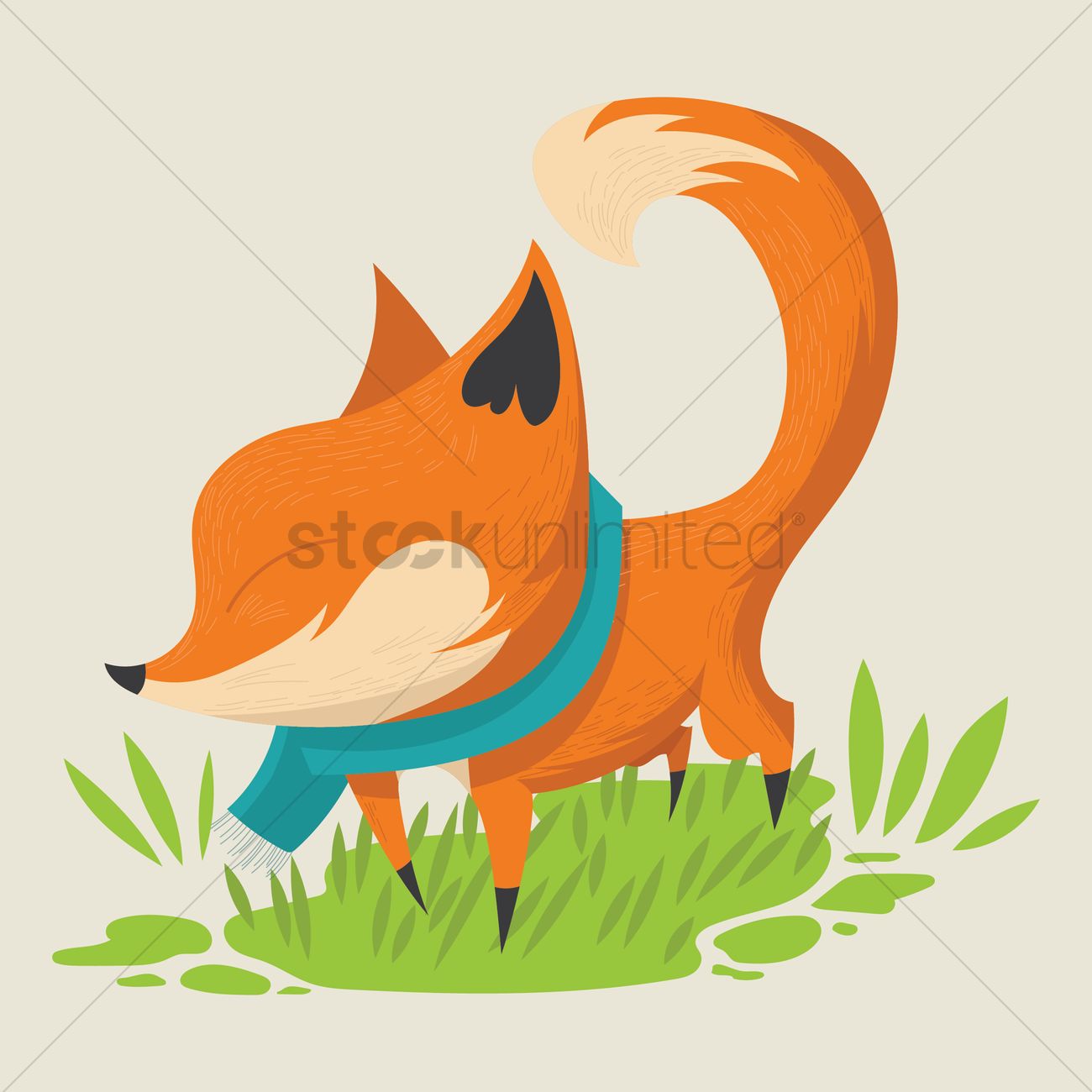 1300x1300 Fox With Muffler Vector Image