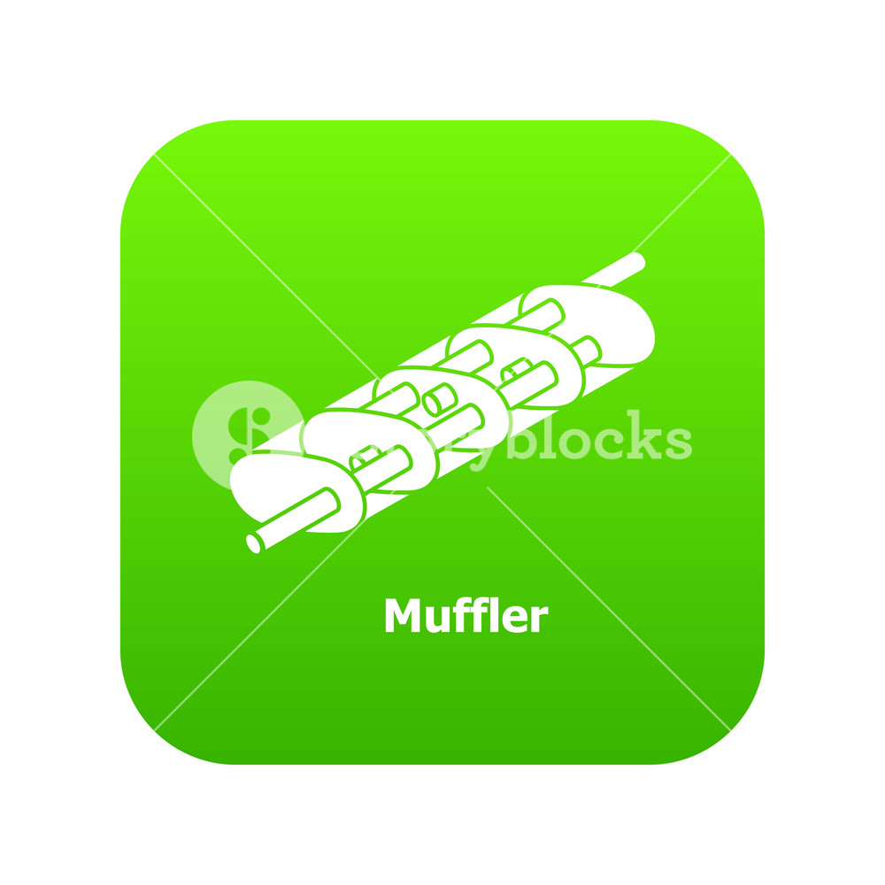 1000x1000 Muffler Icon Green Vector Isolated On White Background Royalty