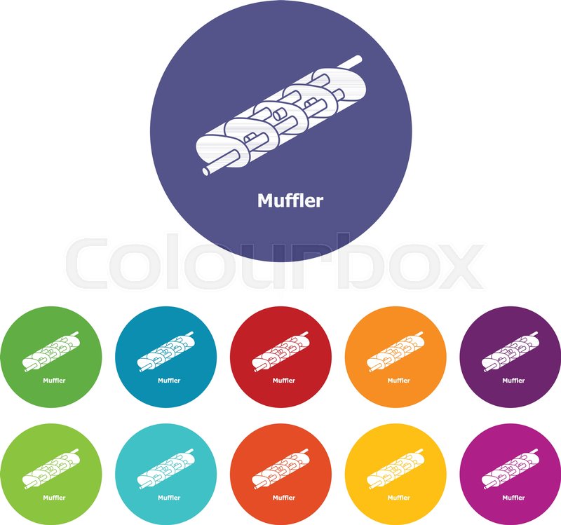 800x749 Muffler Icons Color Set Vector For Any Stock Vector Colourbox