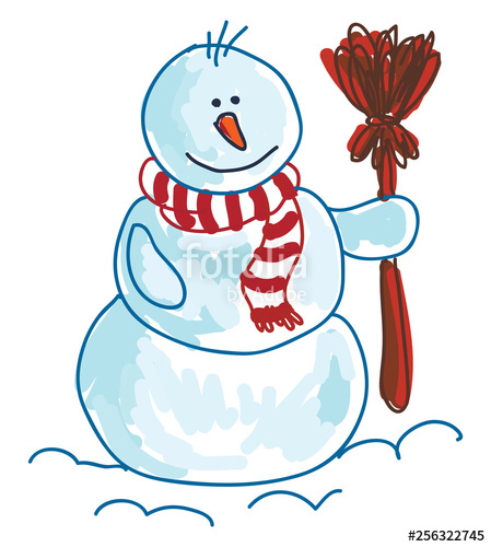 449x500 A Snowman Wearing Muffler Vector Or Color Illustration Stock