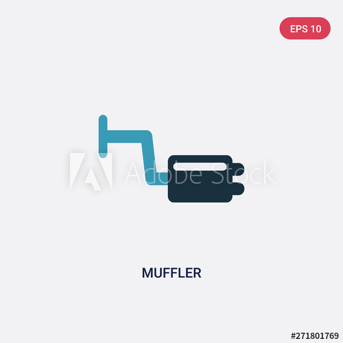 500x500 Two Color Muffler Vector Icon From Transportation Concept