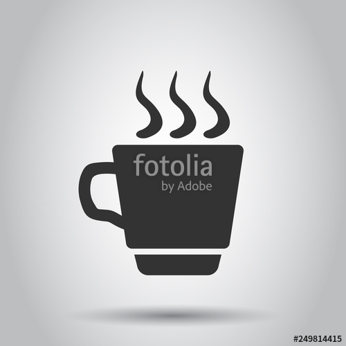 500x500 Coffee, Tea Cup Icon In Flat Style Coffee Mug Vector Illustration
