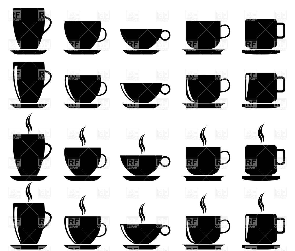 Silhouettes Of Coffee And Tea Cups And Mugs Vector Image Of Food 1200x1021 Silhouettes Of Coffee And Tea Cups And Mugs Vector Image Of Food