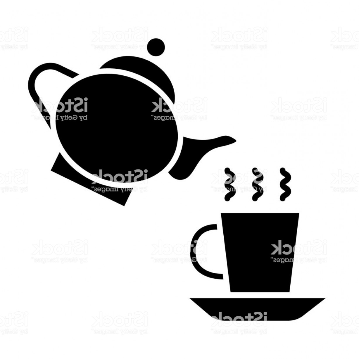 1228x1228 The Teapot And Cup Solid Icon Kettle And Mug Vector Illustration