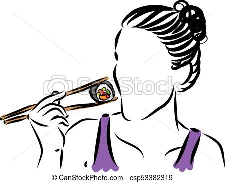 450x365 Sushi, Mujer, Vector, Comida