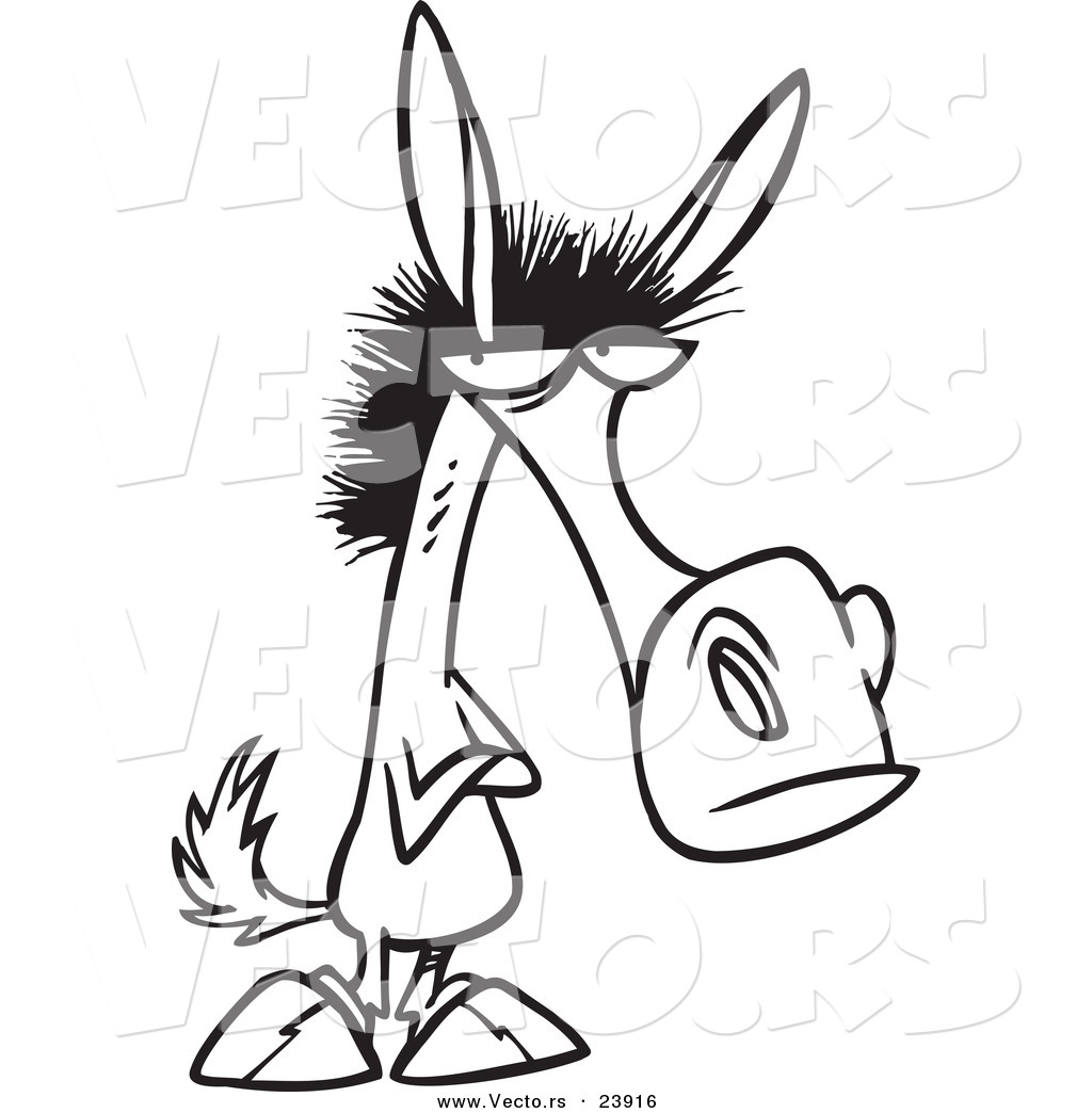 Vector Of A Cartoon Stubborn Mule 1024x1044 Vector Of A Cartoon Stubborn Mule