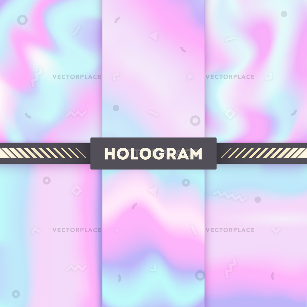 1000x1000 Rainbow Colored Hologram Background Set Gradient Vector