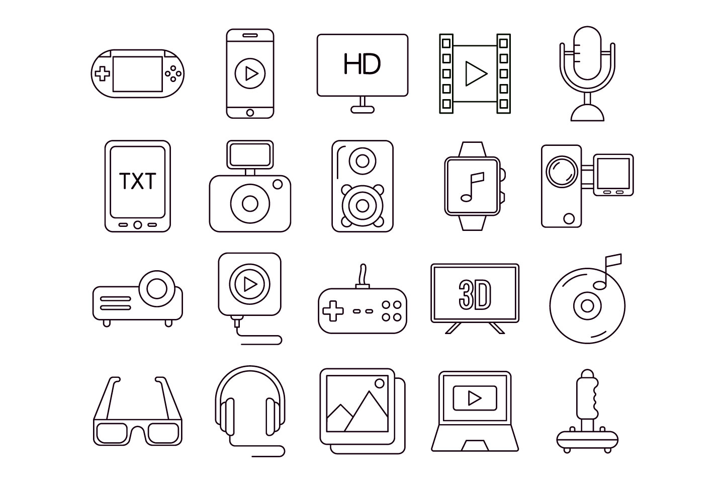 Multimedia Vector Free Icon Set 1440x960 Multimedia Vector Free Icon Set