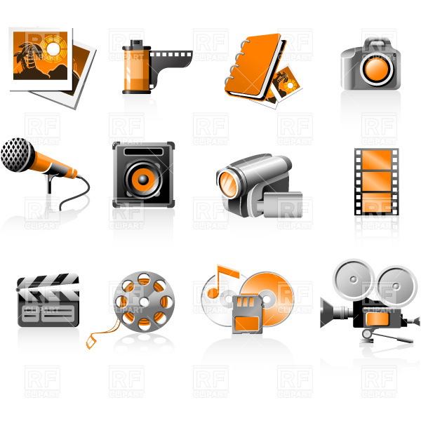 Multimedia Icons Set 600x600 Multimedia Icons Set