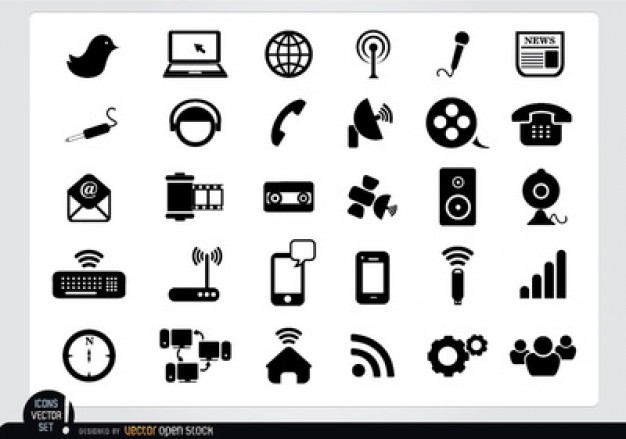 Multimedia Icons Vector Pack Vector Free Download 626x439 Multimedia Icons Vector Pack Vector Free Download