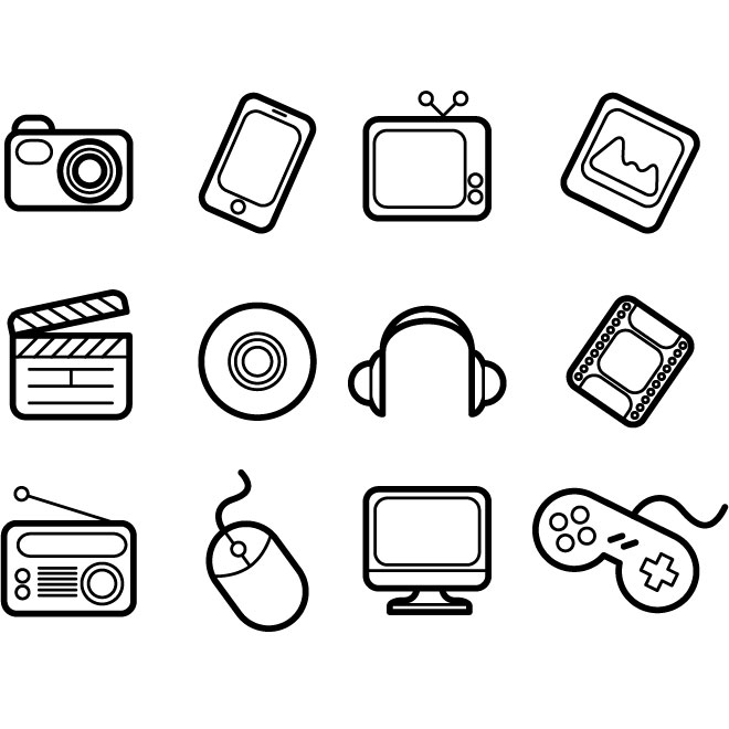 Multimedia Vector Icons 660x660 Multimedia Vector Icons