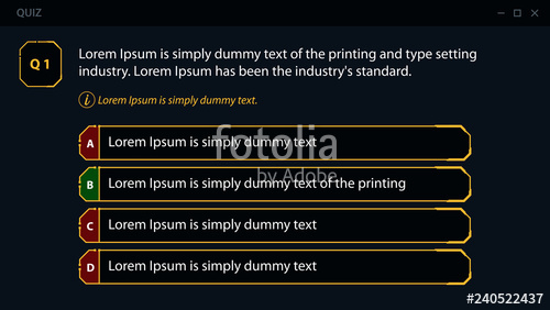 500x282 Assessment Template, Quiz Layout, Multiple Choice Questions