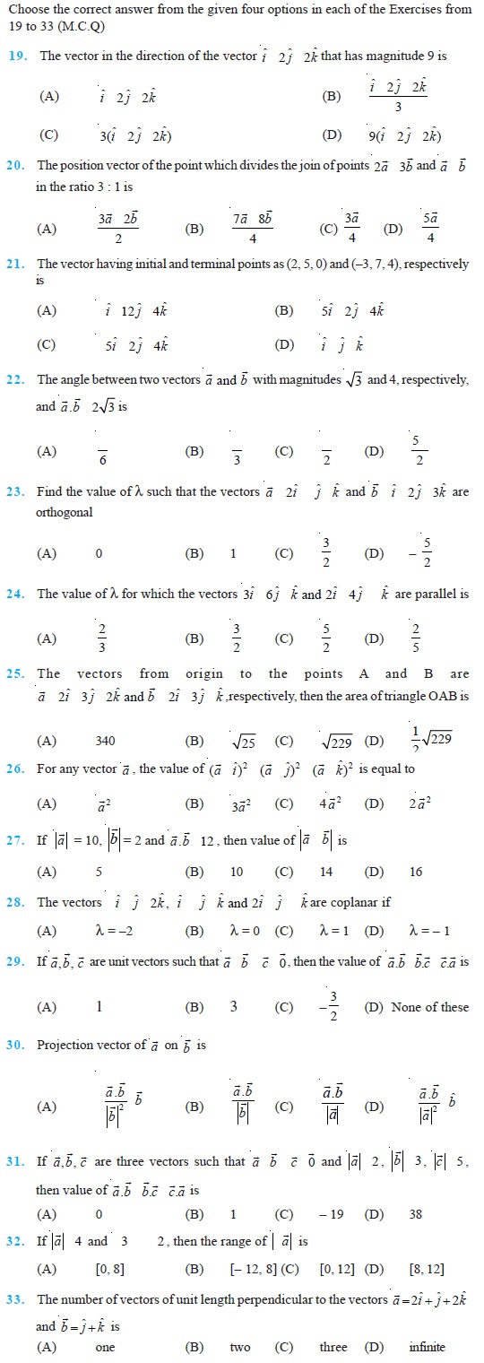 540x1520 Class Important Questions For Maths Vector Algebra Aglasem