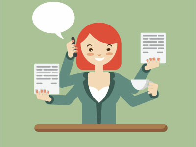400x300 Woman Multitasking Vector Image