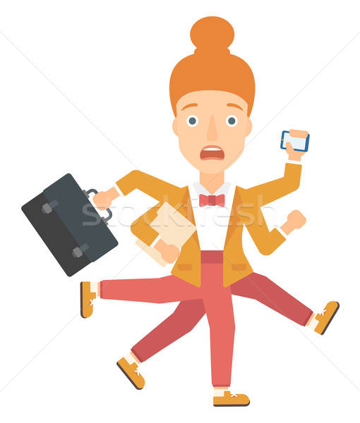 510x600 Woman Coping With Multitasking Vector Illustration Andrei