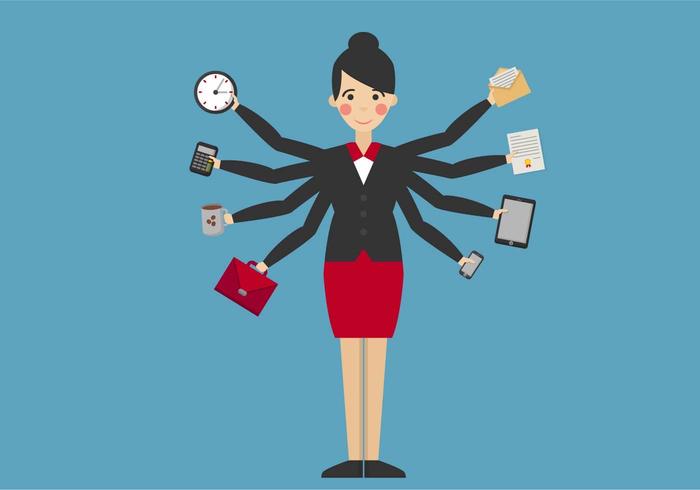 700x490 Flat People Multitasking Vectors