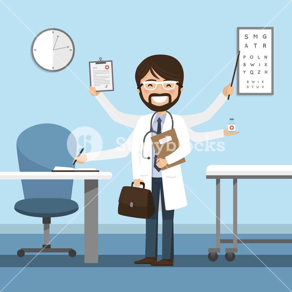 1000x1000 Man Doctor Multitasking