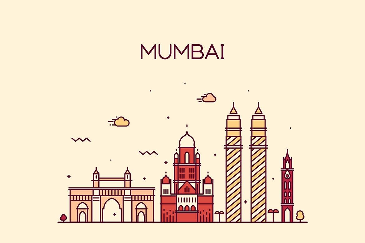 Mumbai Skyline Vector At Collection Of Mumbai Skyline Vector Free For Personal Use 5481