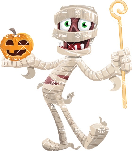 559x640 Funny Mummy Vector Cartoon Character Aka Fleshy Wrapped Up