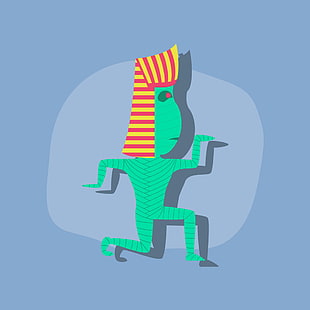 310x310 Paper Sticker On Stylish Background Mummy Vector