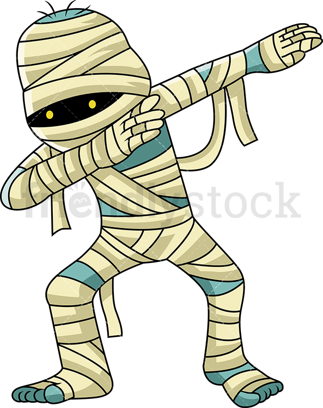 630x796 Dabbing Egyptian Mummy Cartoon Clipart Vector