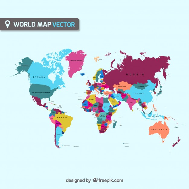 626x626 Mapa Del Mundo Vector Descargar Vectores Gratis