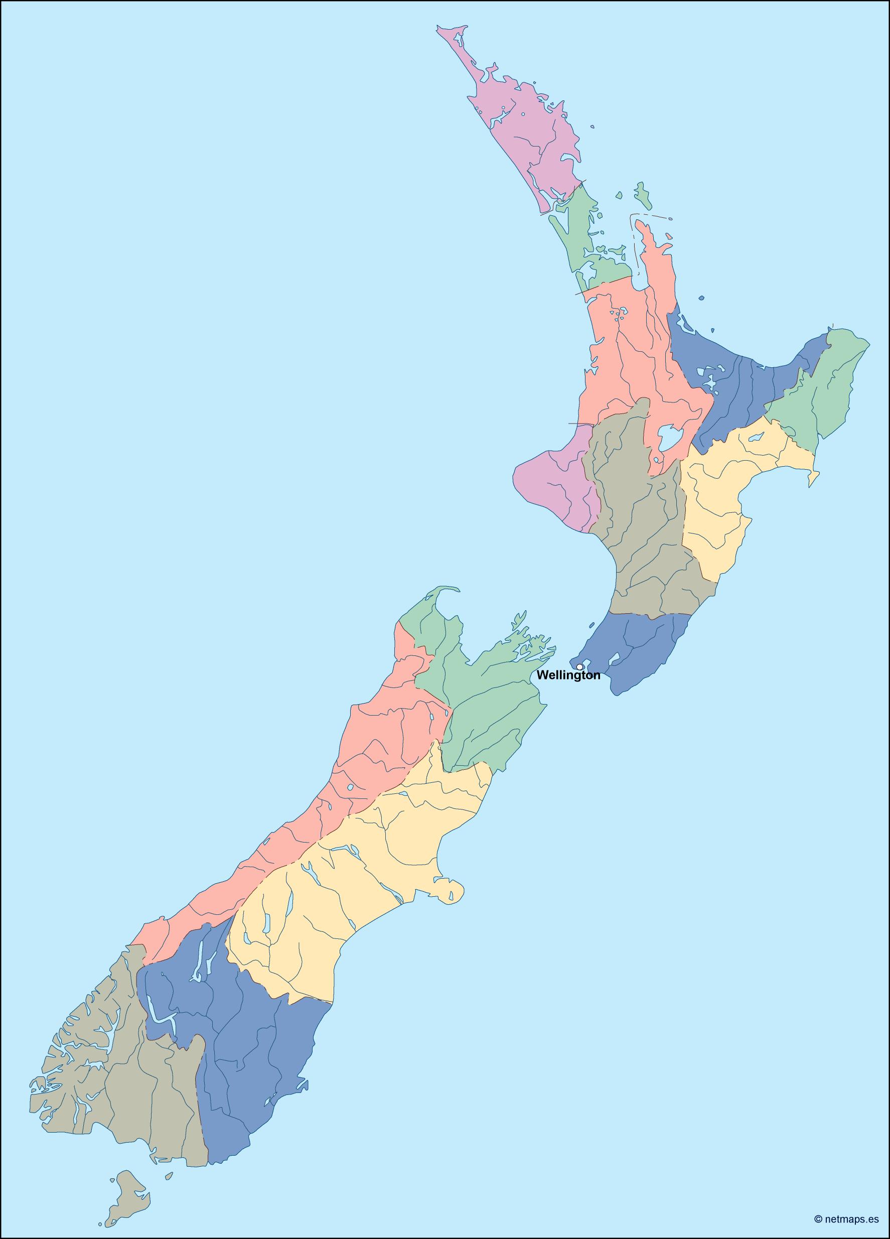 1774x2469 New Zealand Vector Map Netmaps Mapas De Y Del Mundo