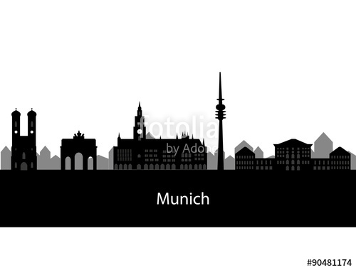 500x380 Munich Skyline Stock Image And Royalty Free Vector