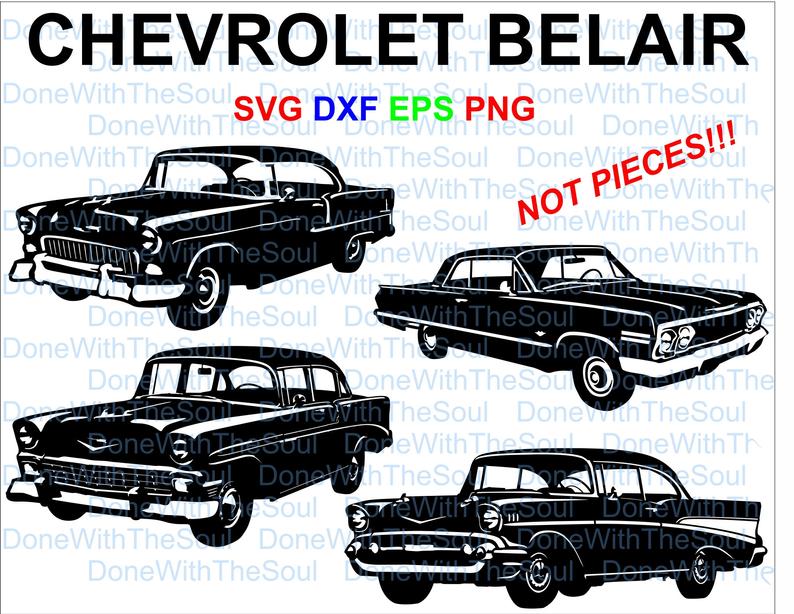 794x614 Chevrolet Belair Muscle Car Car Vector Chevy Etsy