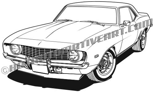 500x299 Camaro Muscle Car Vector Clip Art