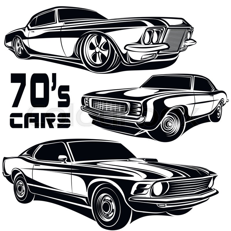800x800 Muscle Car Vector Poster Set Stock Vector Colourbox