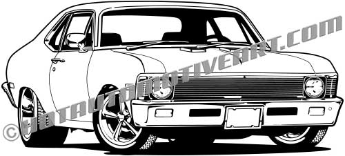 500x226 Chevy Nova Ss Muscle Car Vector Clip Art