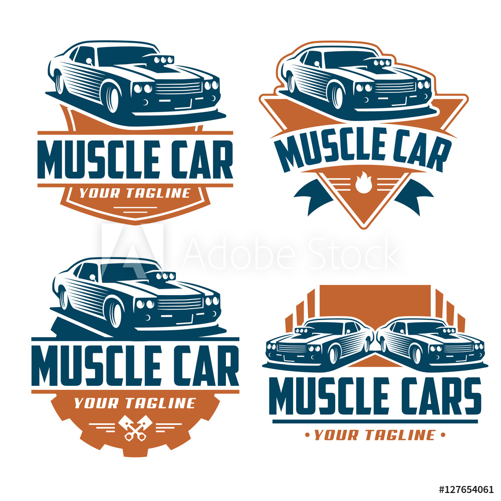 1000x1000 Photo Art Print Vector Pack Of Muscle Car Logo Design, Muscle