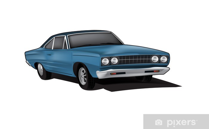 700x432 Muscle Car Vector Illustration Wall Mural