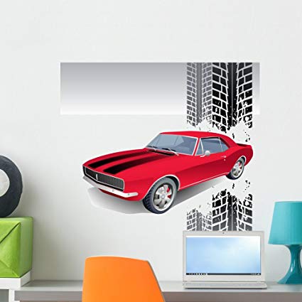 425x425 Wallmonkeys Old American Muscle Car Vector Background